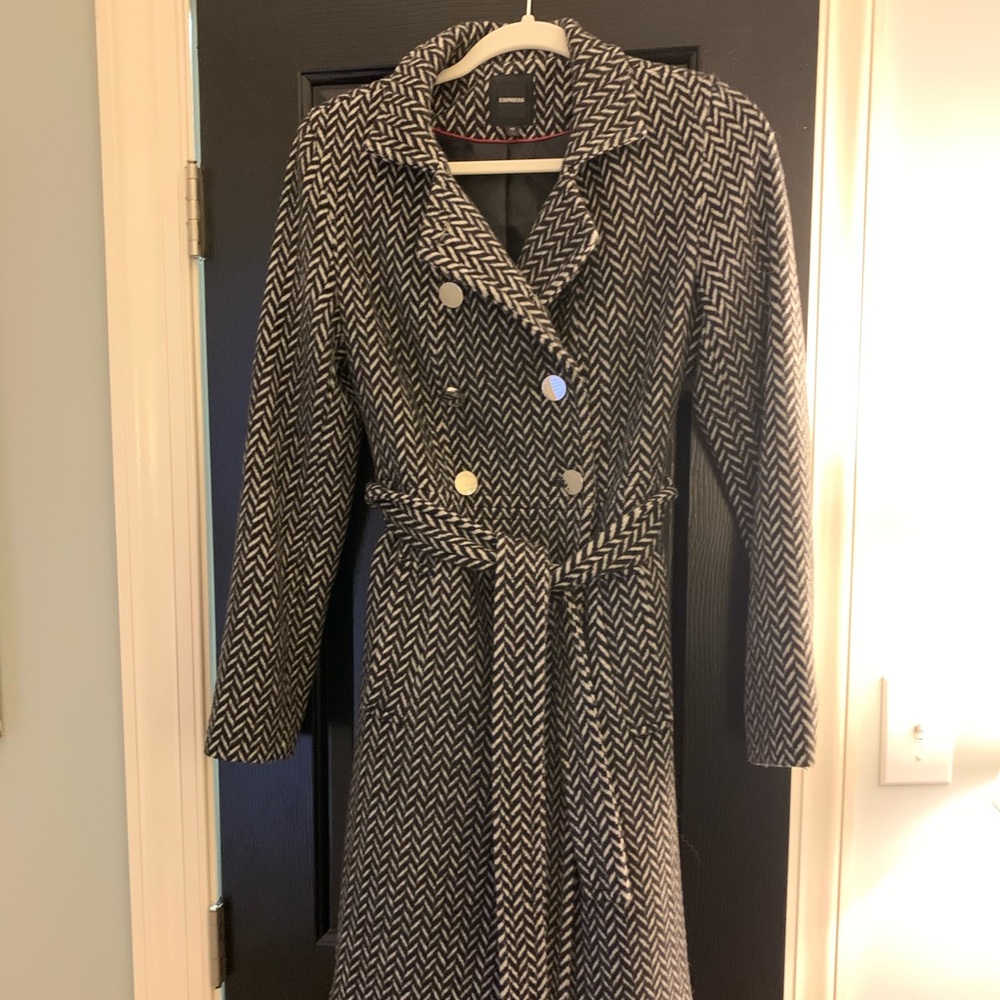 Belted Wool Blend Coat
